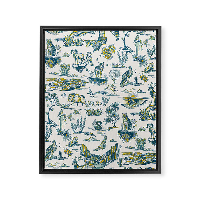 Grand Canyon National Park, Arizona Wildlife Pattern (Version 2) Framed Canvas Print Gallery Image 1