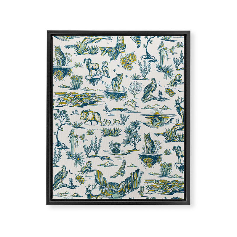 Grand Canyon National Park, Arizona Wildlife Pattern (Version 2) Framed Canvas Print Gallery Image 8