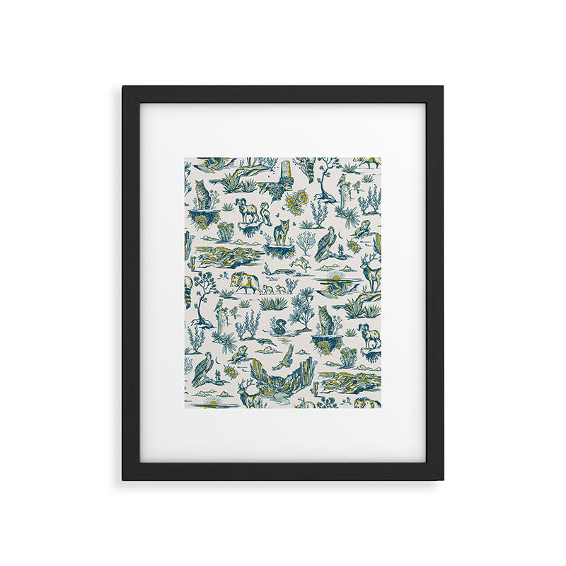 Grand Canyon National Park, Arizona Wildlife Pattern (Version 2) Framed Art Print Gallery Image 4