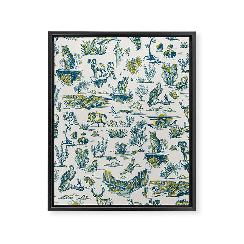 Grand Canyon National Park Wildlife Pattern Framed Canvas Print Gallery Image 8
