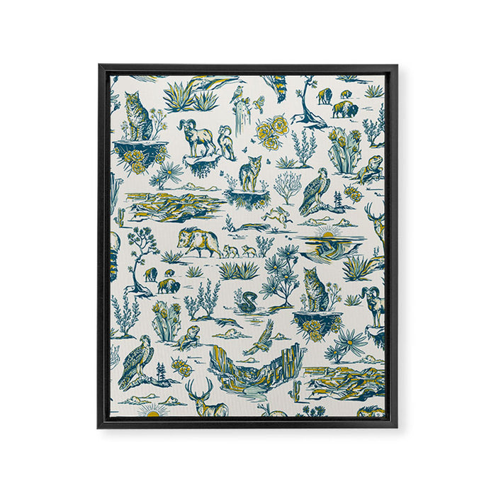 Grand Canyon National Park Wildlife Pattern Framed Canvas Print Gallery Image 1