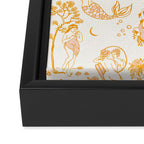 Honey, Pink & Gold Zodiac Toile Pattern. A Great Gift Idea For Astrology Fans! Framed Canvas Print Gallery Image 3