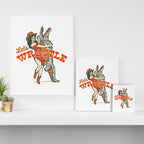 Let's Wrastle Cowgirl Canvas Print Gallery Image 3