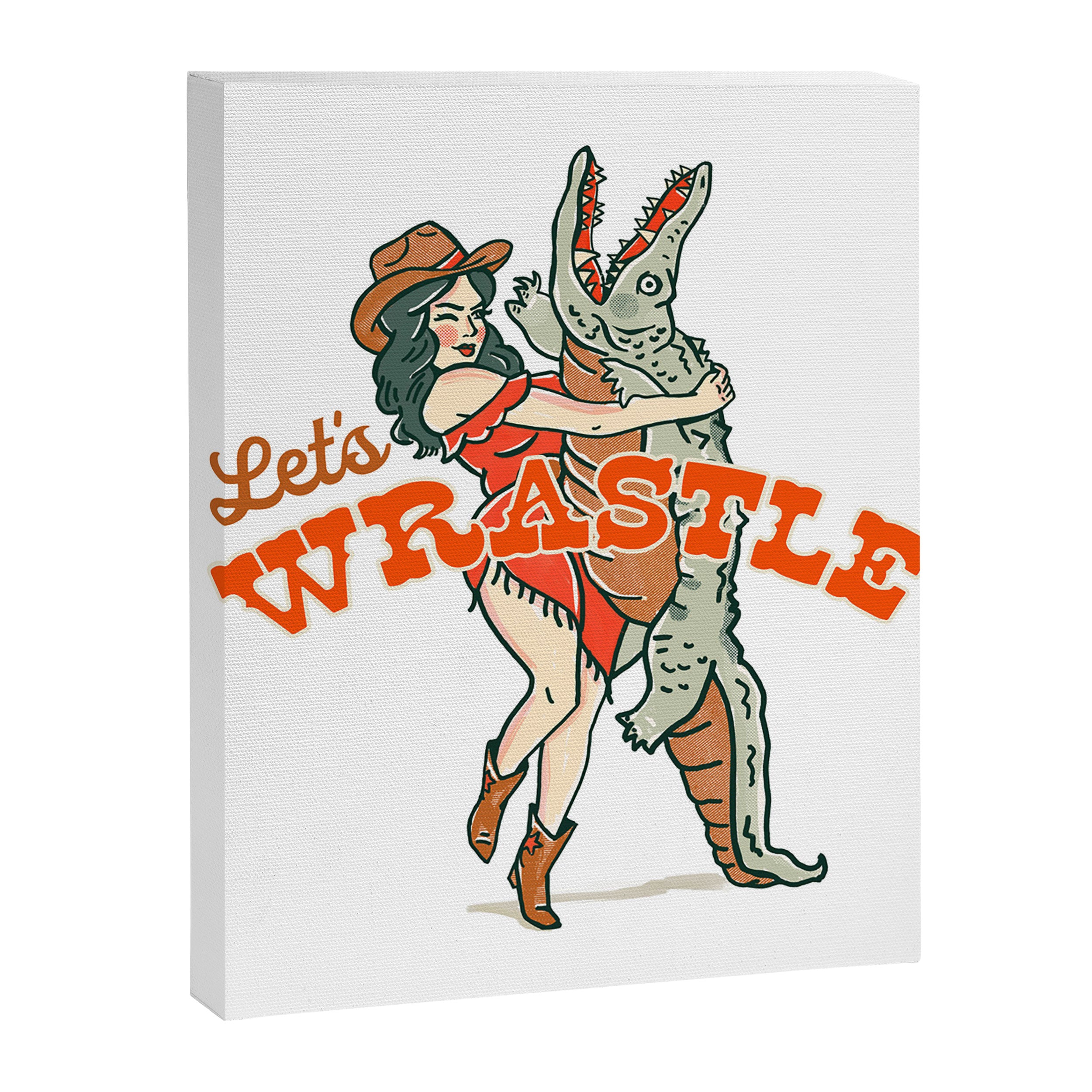 Let's Wrastle Cowgirl Canvas Print Gallery Image 6