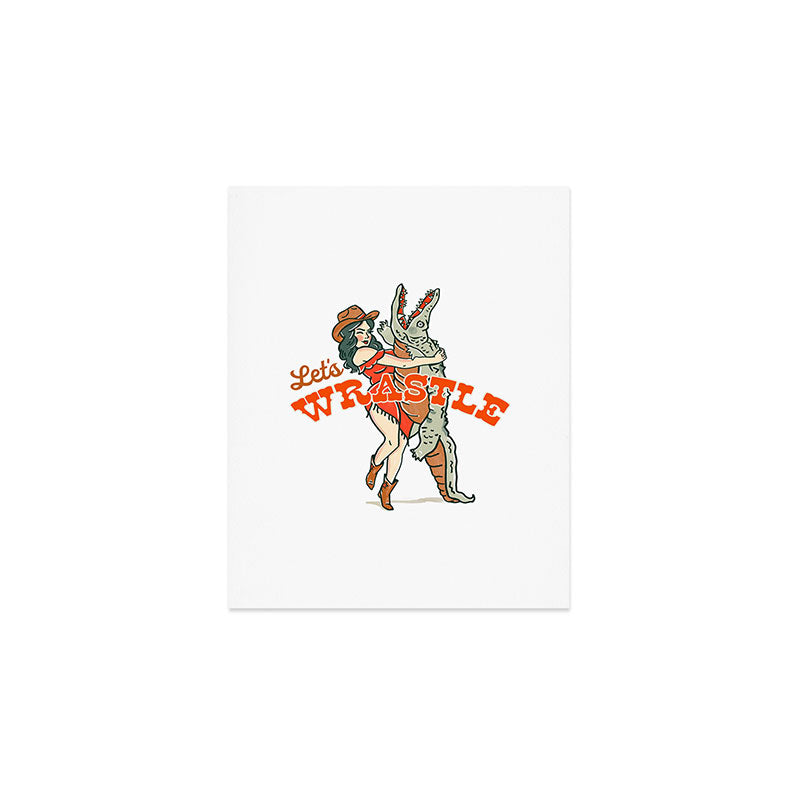 Let's Wrastle Cowgirl Art Print Gallery Image 1