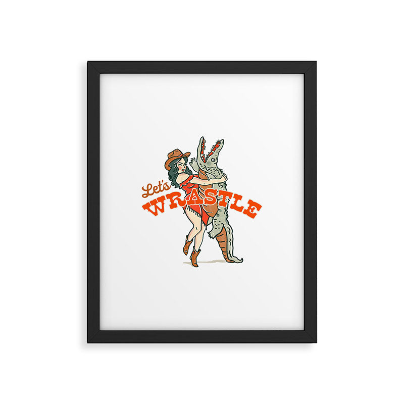 Let's Wrastle Cowgirl Framed Art Print Gallery Image 4
