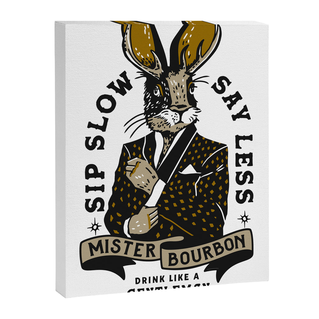 Mister Bourbon: Drink Like A Gentleman Jackalope Design Canvas Print Gallery Image 8
