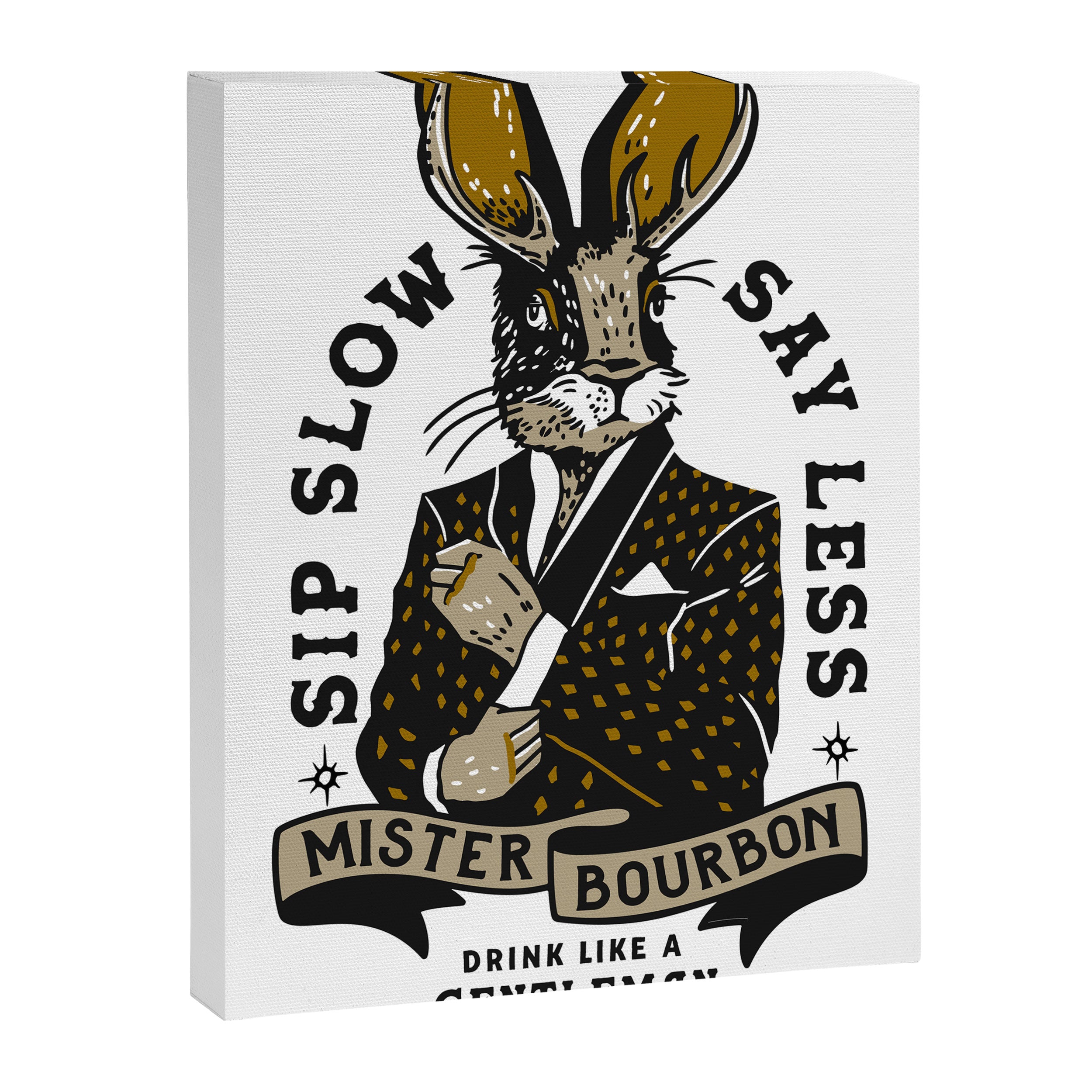 Mister Bourbon: Drink Like A Gentleman Jackalope Design Canvas Print Gallery Image 8
