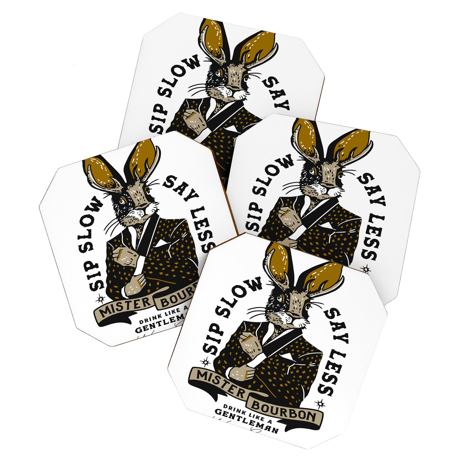 Mister Bourbon: Drink Like A Gentleman Jackalope Design Coaster Gallery Image 1