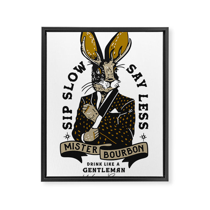 Mister Bourbon: Drink Like A Gentleman Jackalope Design Framed Canvas Print Gallery Image 1