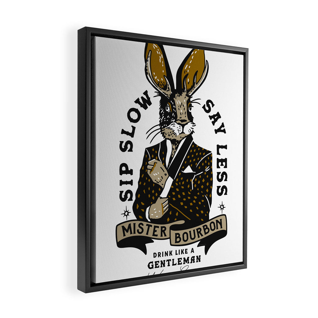 Mister Bourbon: Drink Like A Gentleman Jackalope Design Framed Canvas Print Gallery Image 2