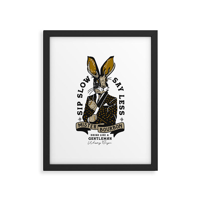 Mister Bourbon: Drink Like A Gentleman Jackalope Design Framed Art Print Gallery Image 4