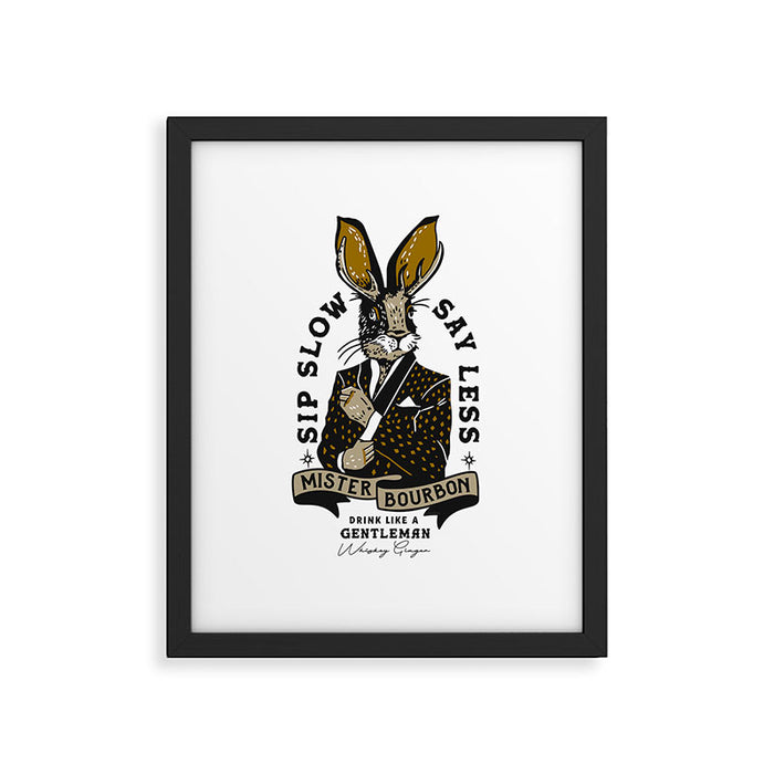 Mister Bourbon: Drink Like A Gentleman Jackalope Design Framed Art Print Gallery Image 1