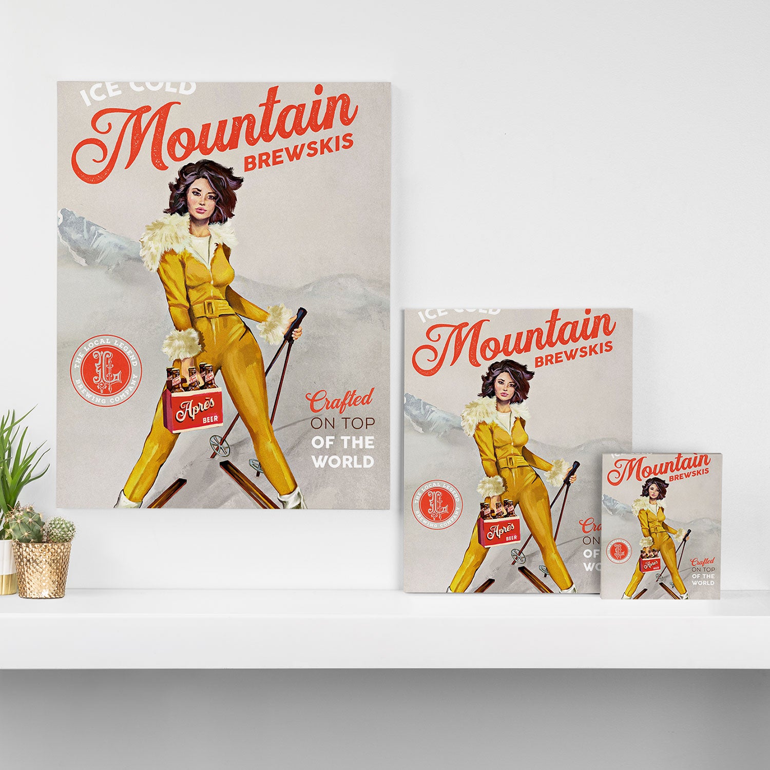 Ski Bunny Beer Pinup Canvas Print Gallery Image 3