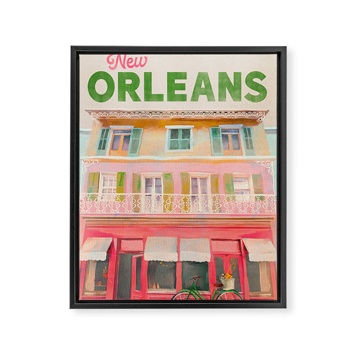 New Orleans French Quarter Art Framed Canvas Print Gallery Image 1