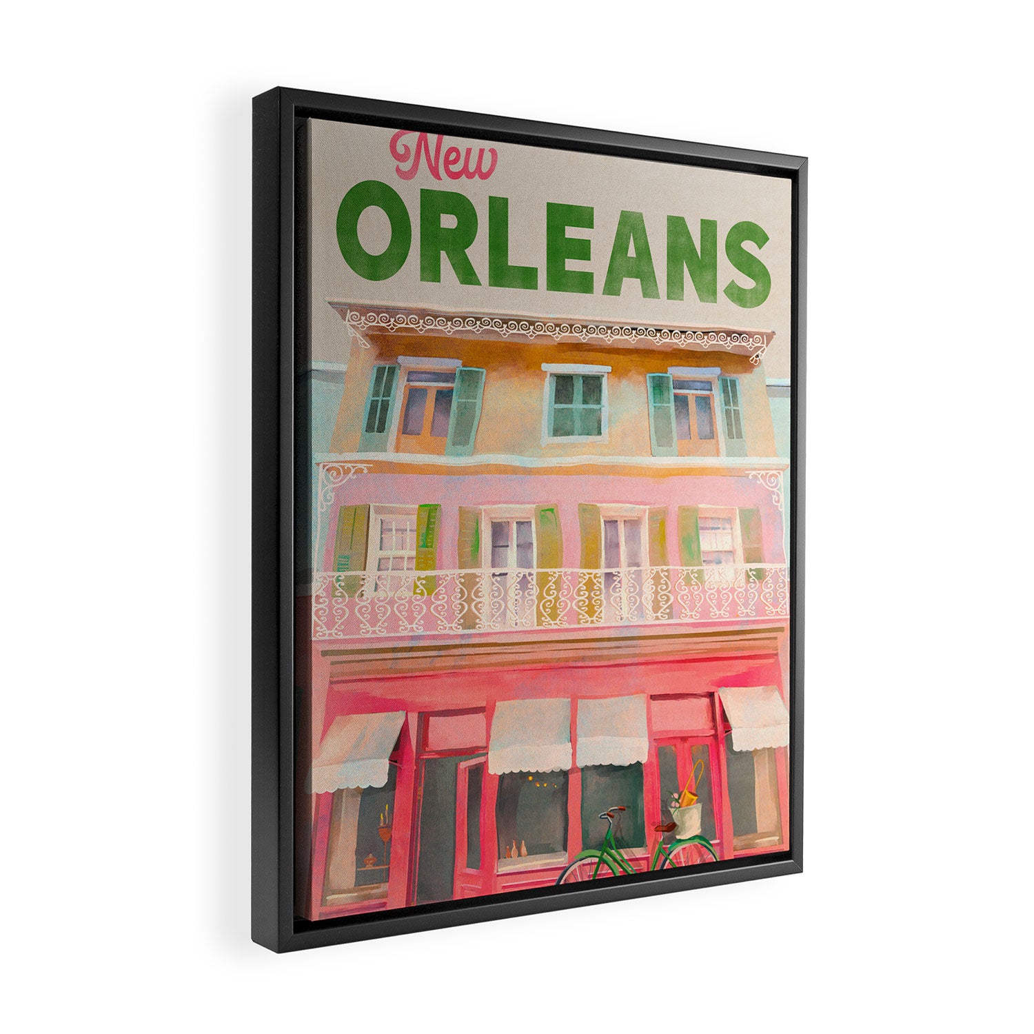 New Orleans French Quarter Art Framed Canvas Print Gallery Image 2