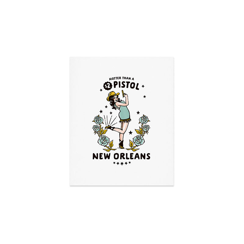 New Orleans, Louisiana Cowgirl: Hotter Than A $2 Pistol Art Print Gallery Image 1