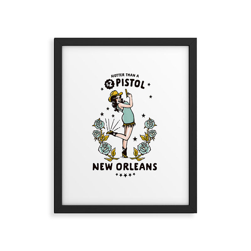 New Orleans, Louisiana Cowgirl: Hotter Than A $2 Pistol Framed Art Print Gallery Image 5