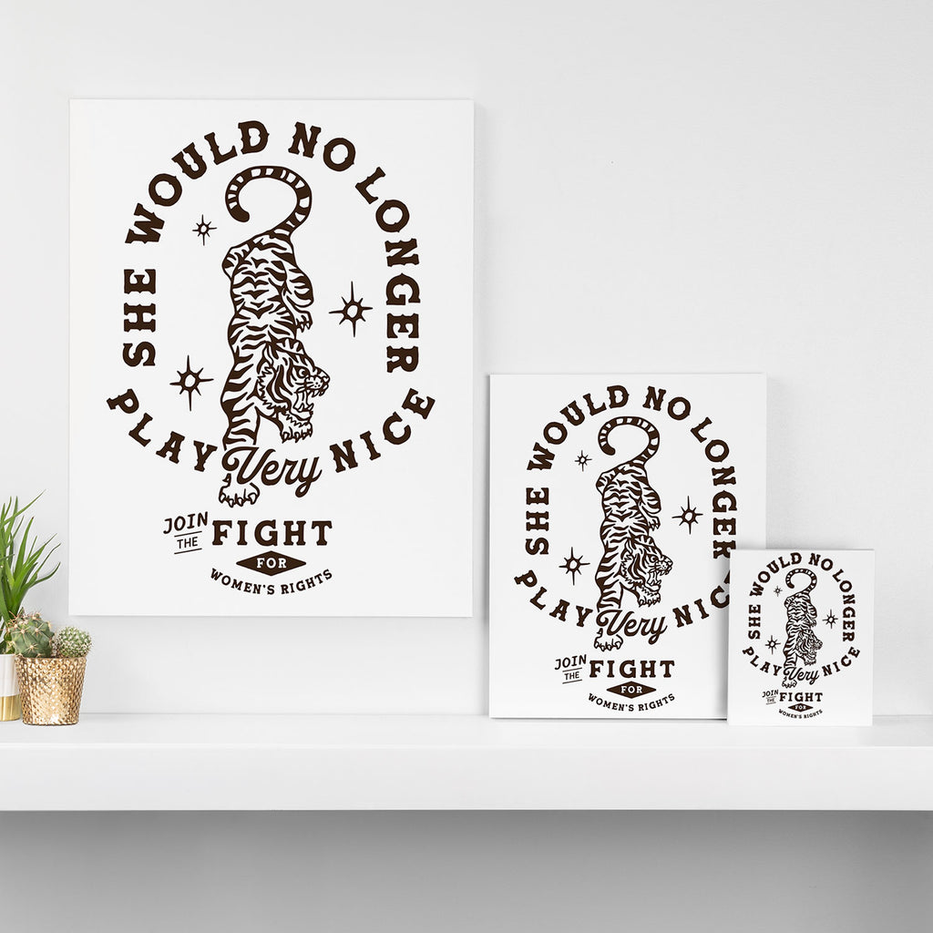 Feminist Women's Rights Quote Supporting Feminism Canvas Print Gallery Image 3