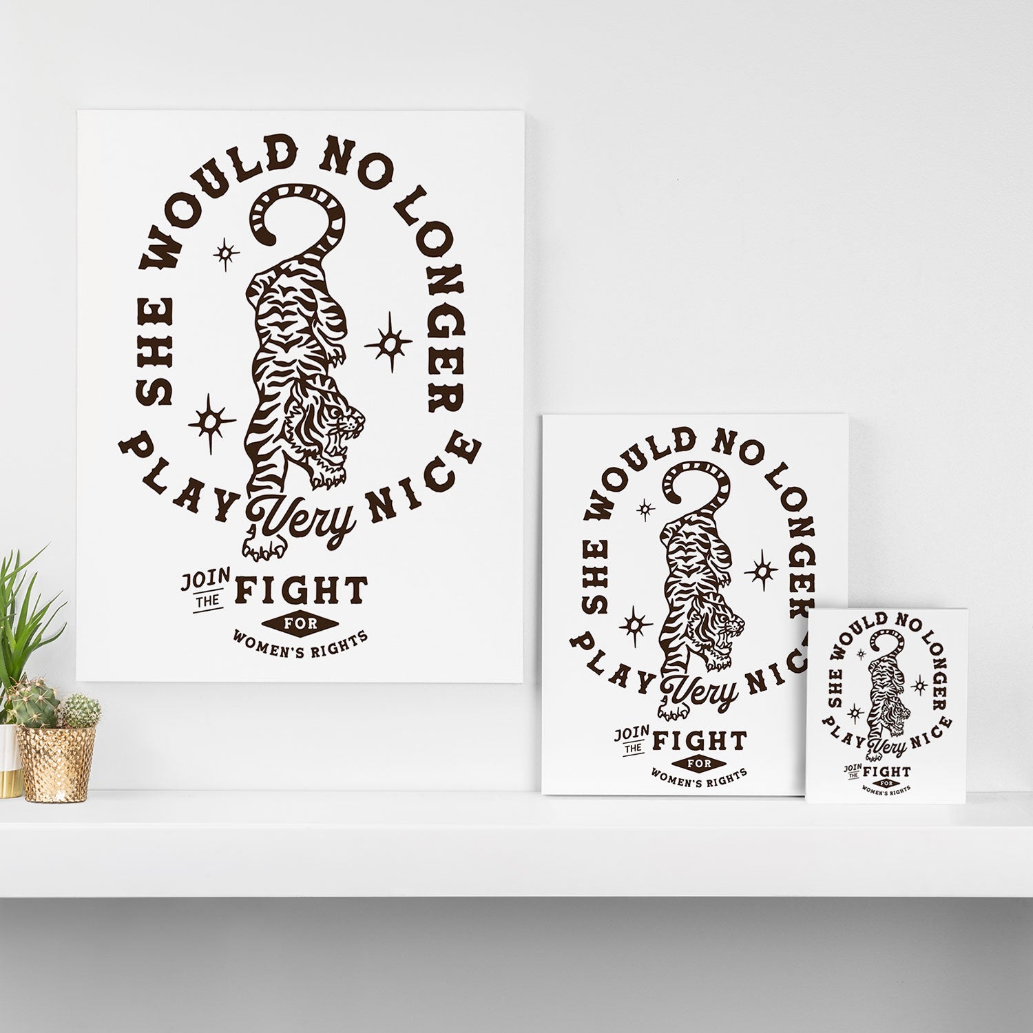 Feminist Women's Rights Quote Supporting Feminism Canvas Print Gallery Image 3