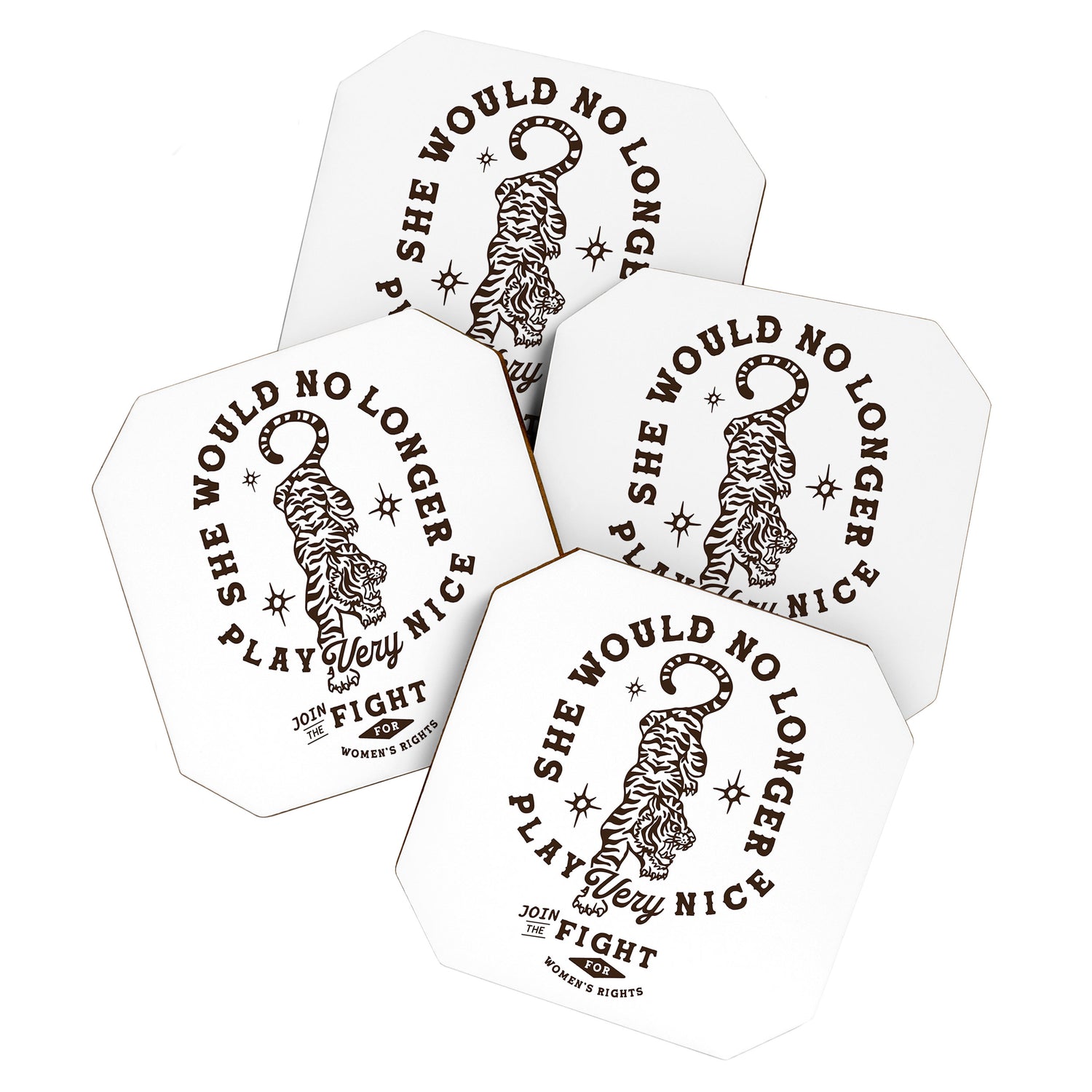 Feminist Women's Rights Quote Supporting Feminism Coaster Gallery Image 1