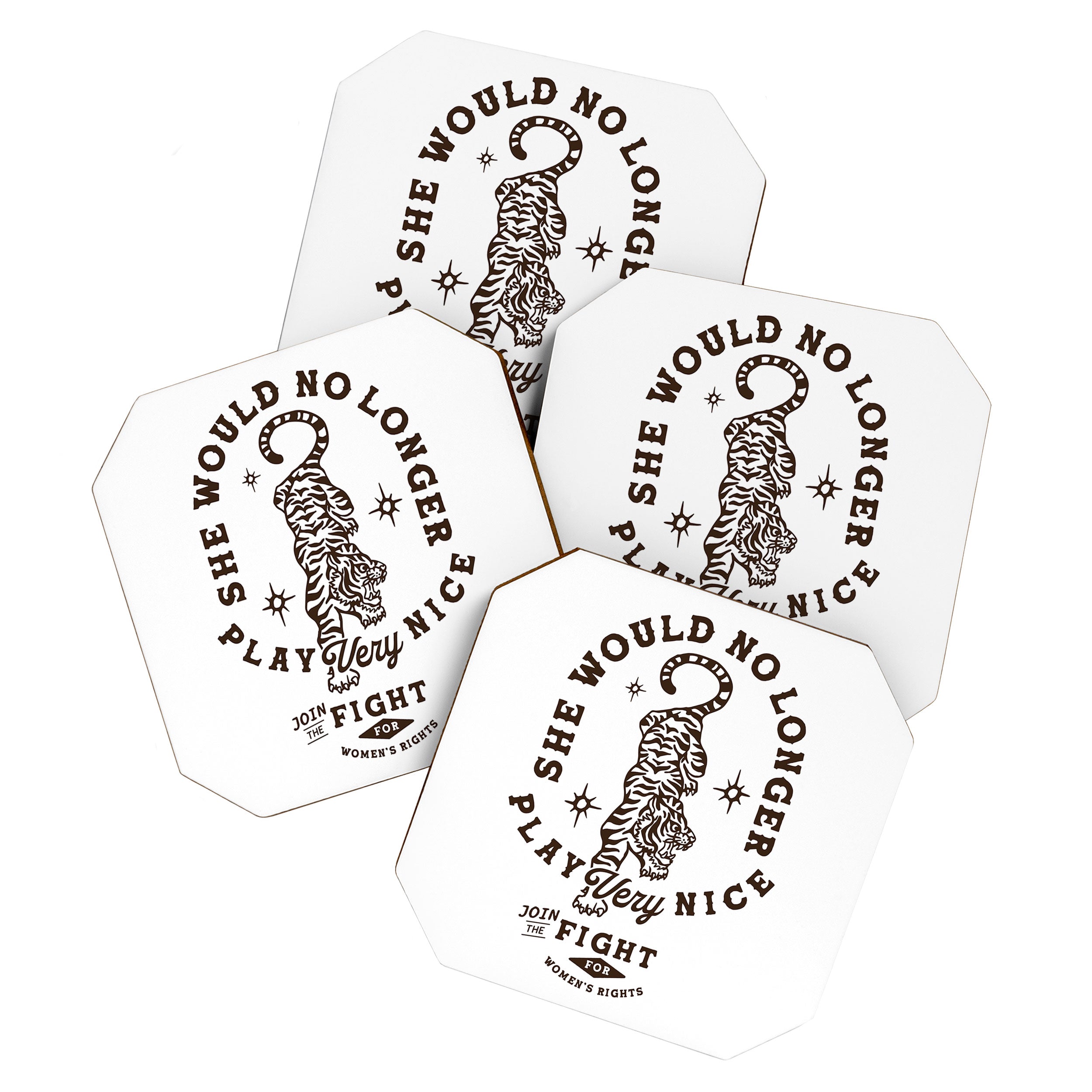 Feminist Women's Rights Quote Supporting Feminism Coaster Gallery Image 1