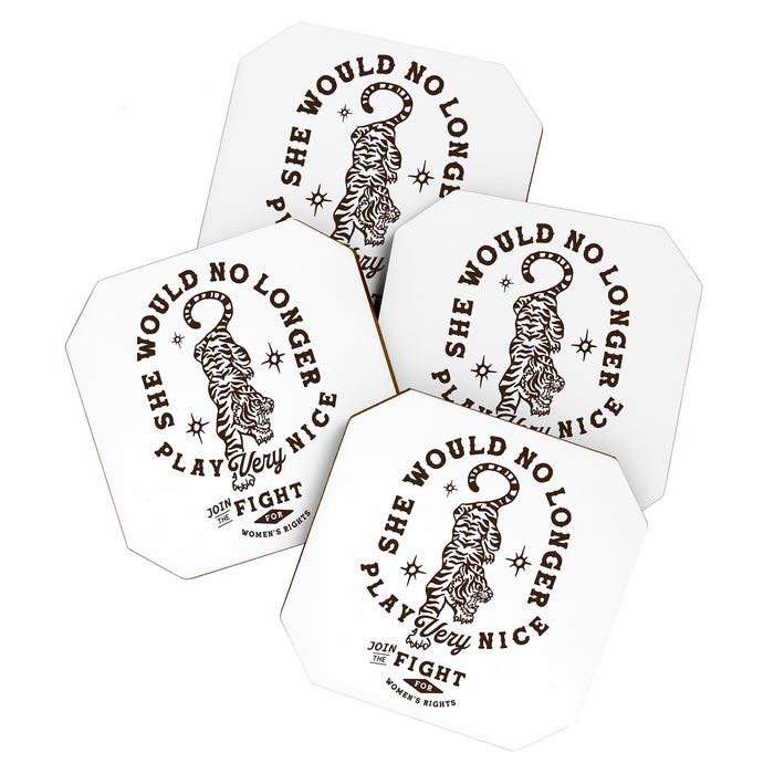 Feminist Women's Rights Quote Supporting Feminism Coaster Gallery Image 1