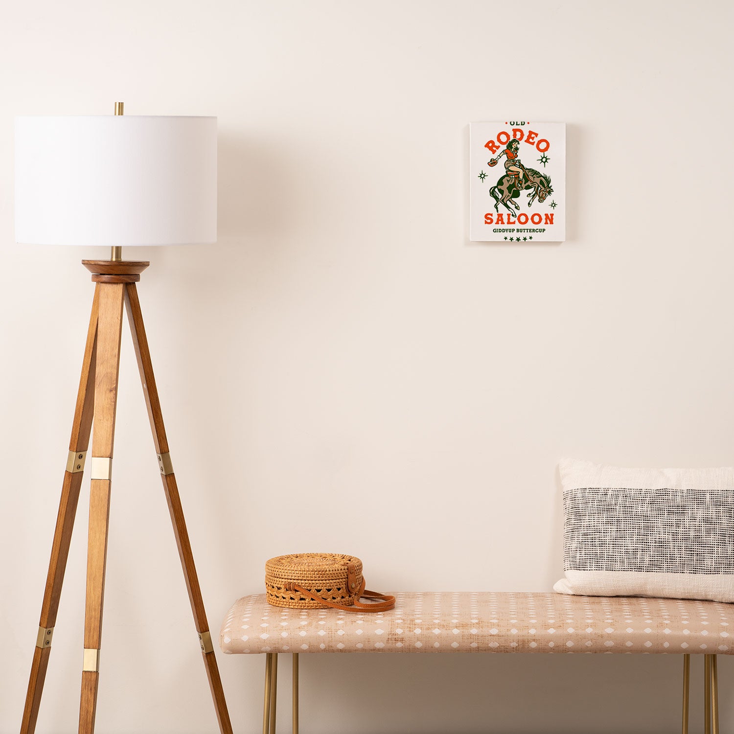 Old Rodeo Saloon: Giddy Up Buttercup. Vintage Cowgirl Pinup Art Canvas Print Gallery Image 2