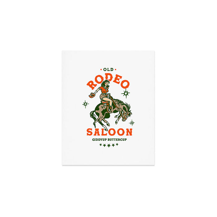 Old Rodeo Saloon: Giddy Up Buttercup. Vintage Cowgirl Pinup Art Art Print Gallery Image 1