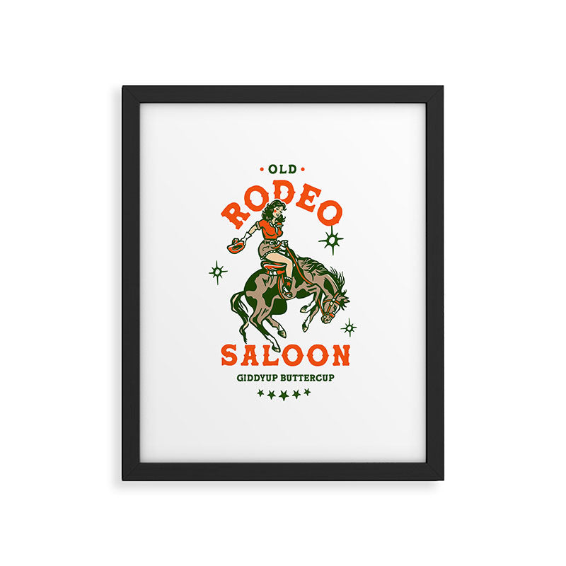 Old Rodeo Saloon: Giddy Up Buttercup. Vintage Cowgirl Pinup Art Framed Art Print Gallery Image 5