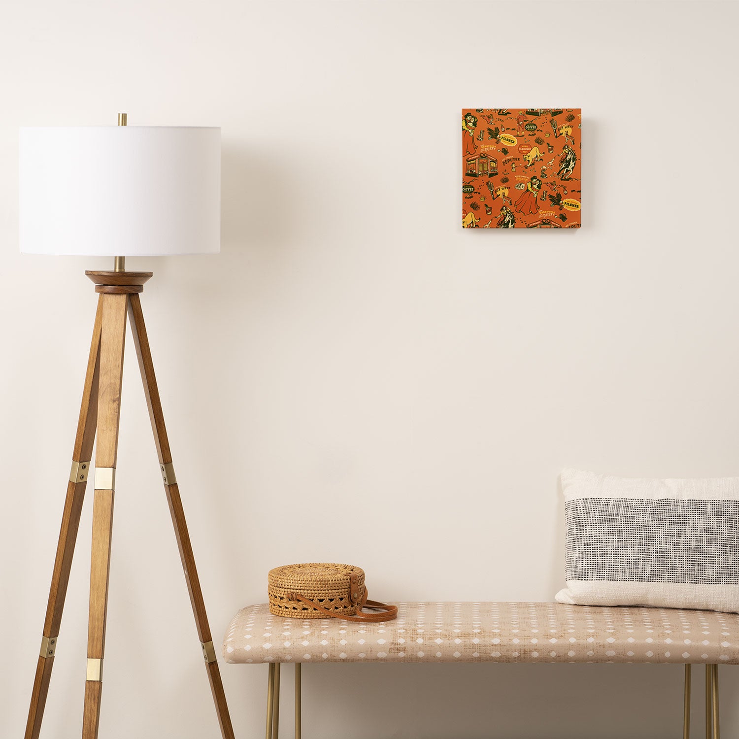 Old West-Inspired Vintage Pattern Canvas Print Gallery Image 2