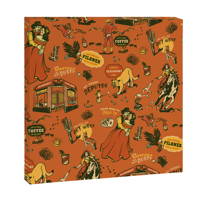 Old West-Inspired Vintage Pattern Canvas Print Gallery Image 1