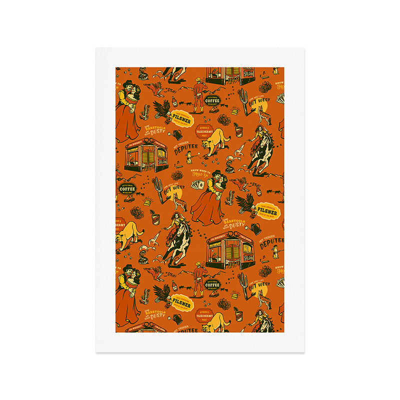 Old West-Inspired Vintage Pattern Art Print Gallery Image 1
