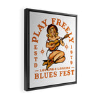 Play Freely Lovers & Loners Blues Fest Guitar Girl Framed Canvas Print Gallery Image 2