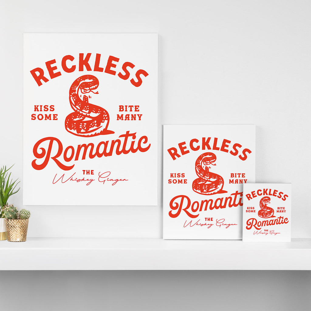 Reckless Romantic: Kiss Some, Bite Many.  Canvas Print Gallery Image 3