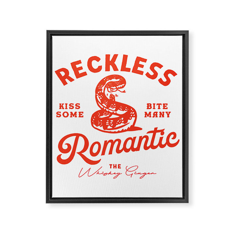 Reckless Romantic: Kiss Some, Bite Many.  Framed Canvas Print Gallery Image 6