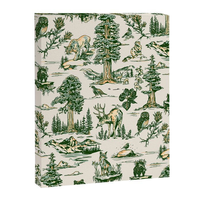 Sequoia National Park California Vintage Travel Art Pattern Canvas Print Gallery Image 1