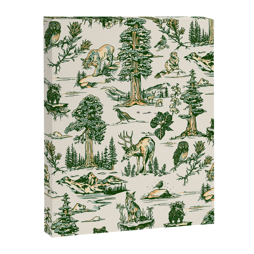 Sequoia National Park California Vintage Travel Art Pattern Canvas Print Gallery Image 8