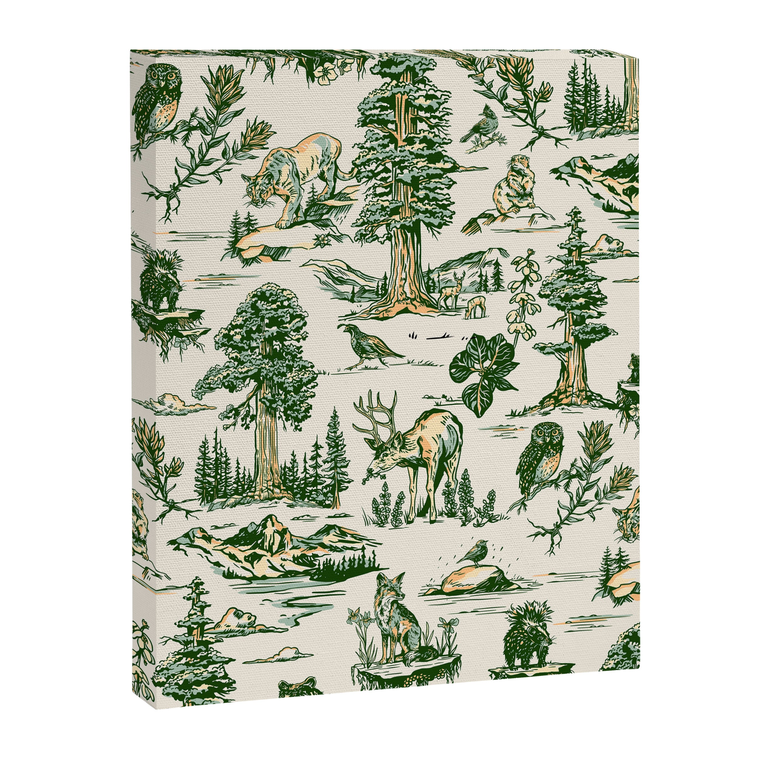 Sequoia National Park California Vintage Travel Art Pattern Canvas Print Gallery Image 8
