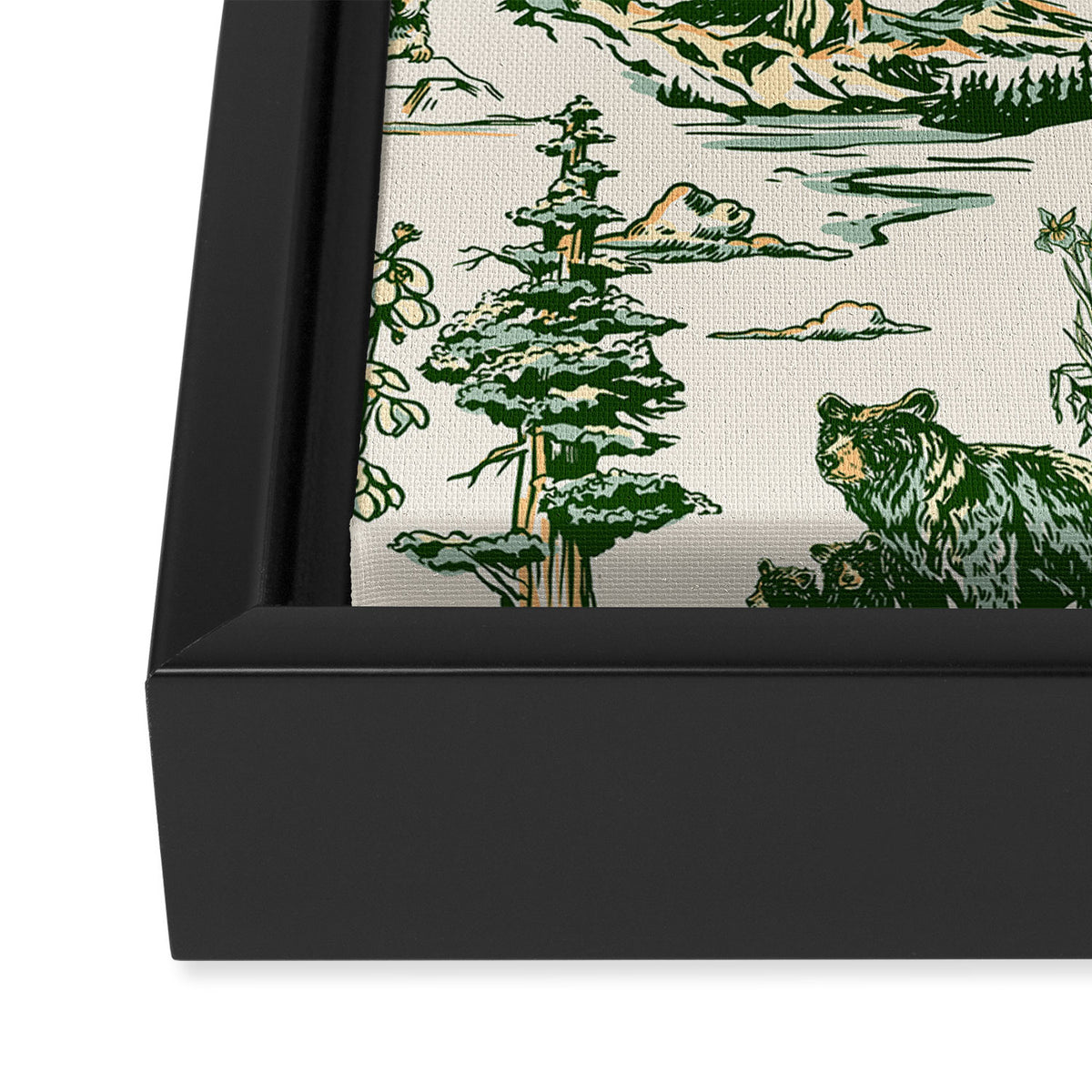 Sequoia National Park California Vintage Travel Art Pattern Framed Canvas Print Gallery Image 3