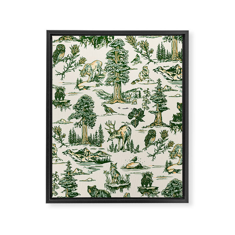 Sequoia National Park California Vintage Travel Art Pattern Framed Canvas Print Gallery Image 8