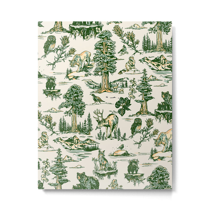 Sequoia National Park California Vintage Travel Art Pattern Metal Print Gallery Image 1