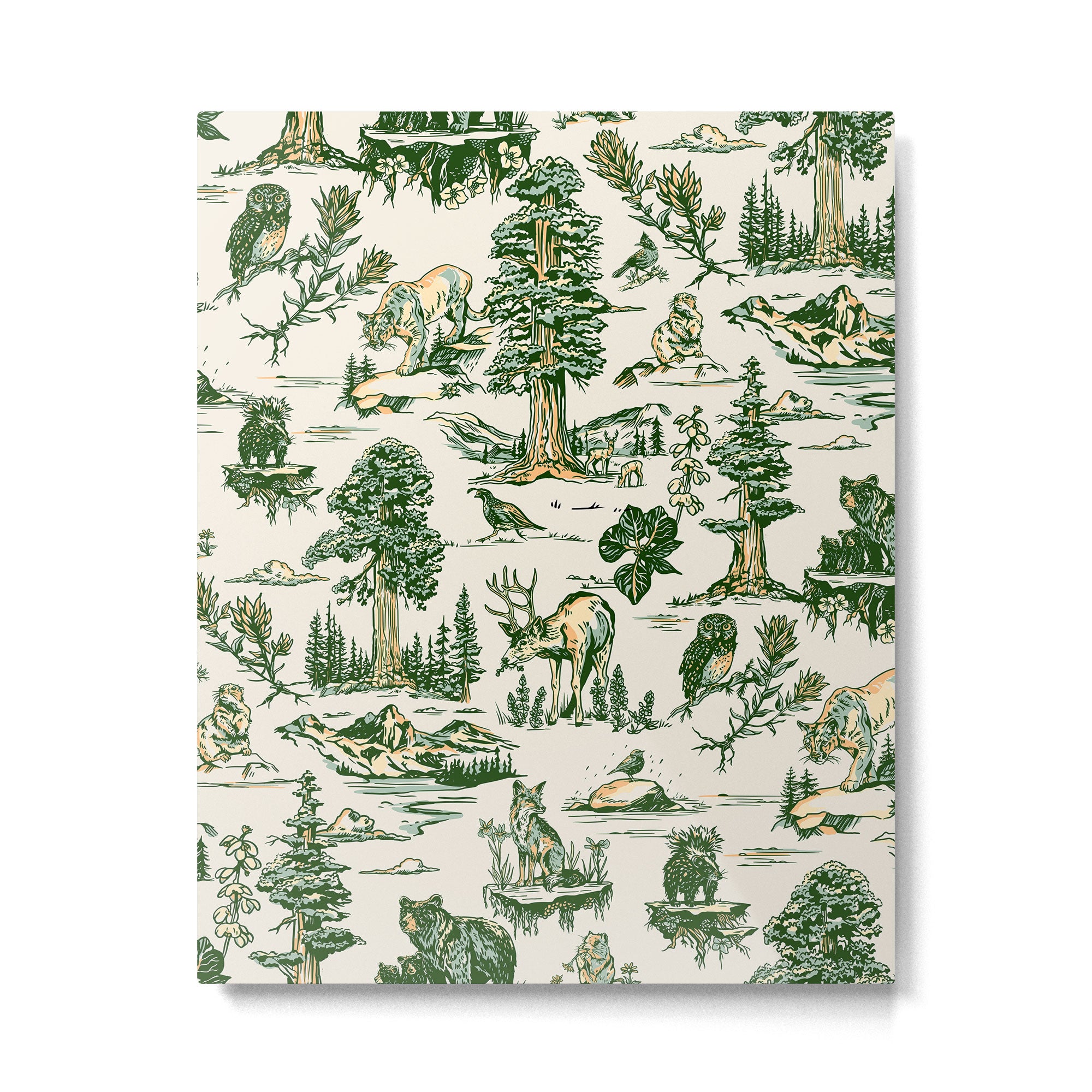 Sequoia National Park California Vintage Travel Art Pattern Metal Print Gallery Image 6