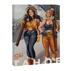 "Ski Tahoe" Cute Pinup Girls Skiing Wall Art Canvas Print Gallery Image 6