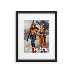 "Ski Tahoe" Cute Pinup Girls Skiing Wall Art Framed Art Print Gallery Image 5
