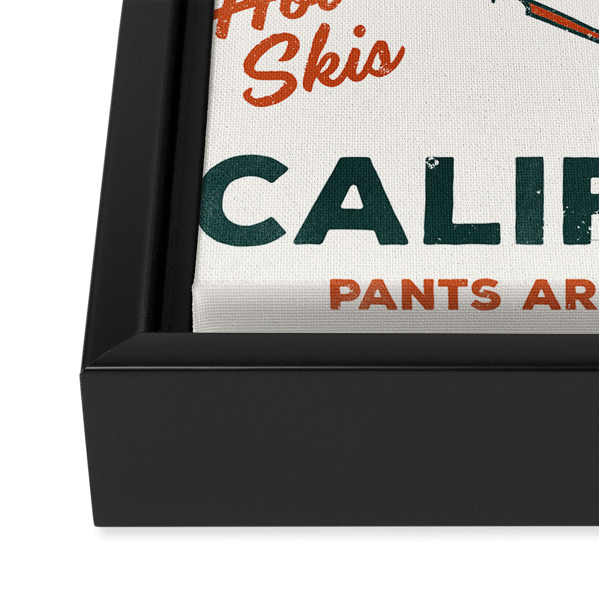 Tahoe, California - Pants Are For Tourists. Funny Ski & Beer Art Framed Canvas Print Gallery Image 3