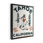 Tahoe, California - Pants Are For Tourists. Funny Ski & Beer Art Framed Canvas Print Gallery Image 2