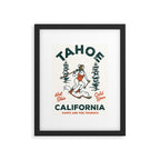 Tahoe, California - Pants Are For Tourists. Funny Ski & Beer Art Framed Art Print Gallery Image 4