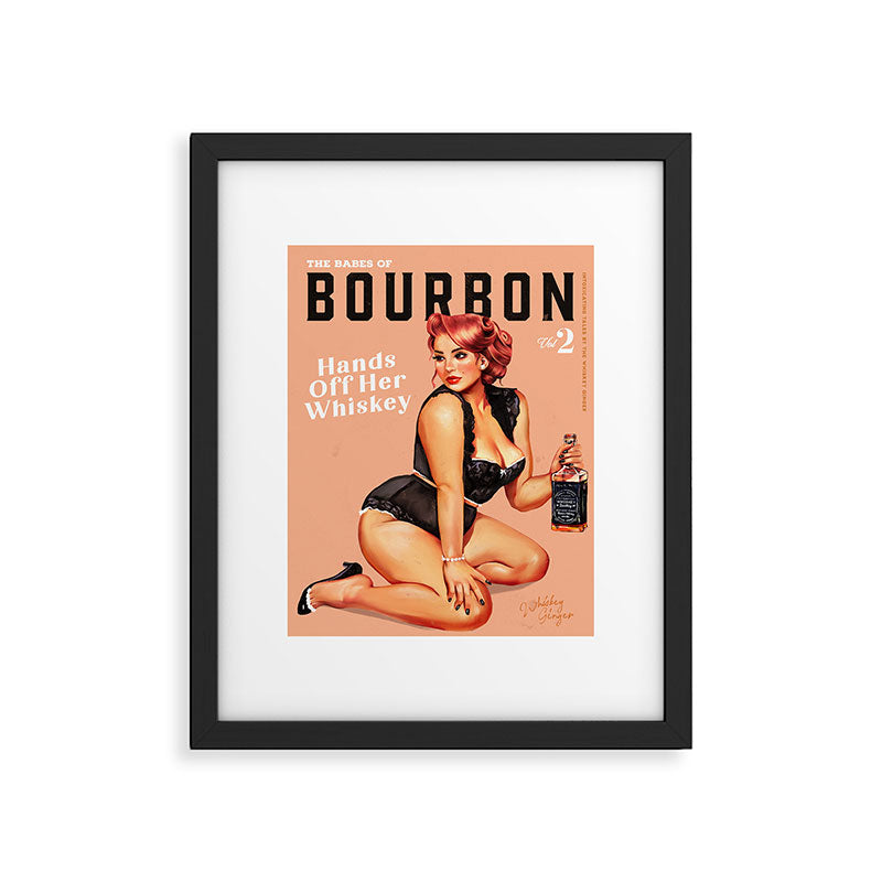 "The Babes Of Bourbon: Hands Off Her Whiskey" Vintage Curvy Pinup Girl Framed Art Print Gallery Image 5