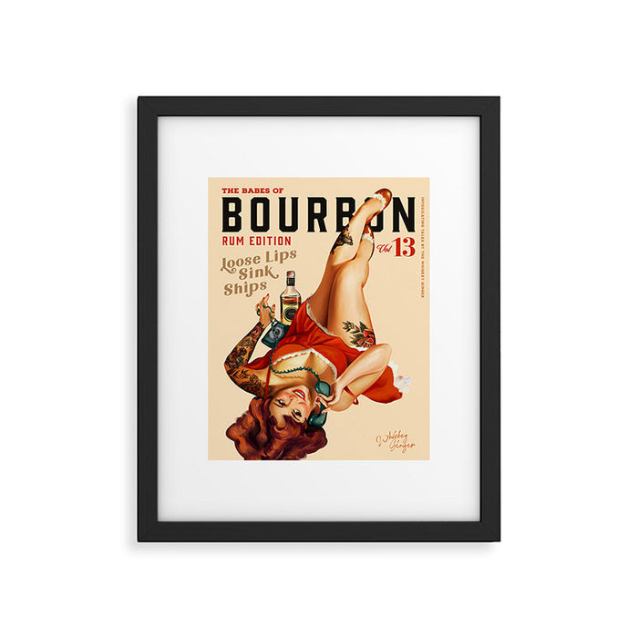"The Babes Of Bourbon V. 13 - Rum Edition" Vintage Pin Up Girl Art Framed Art Print Gallery Image 1